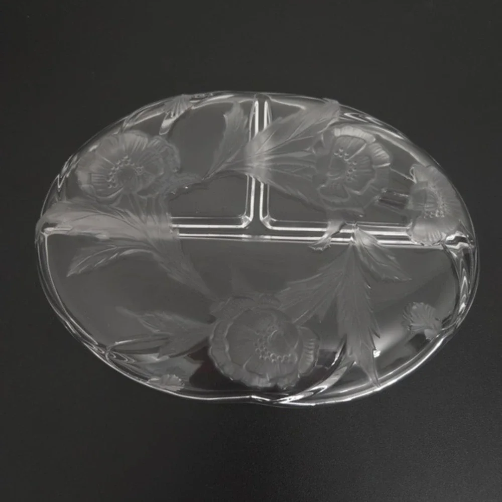 Mikasa Floral Savoir Vivre California Poppies‎ Oval Divided Glass Dish